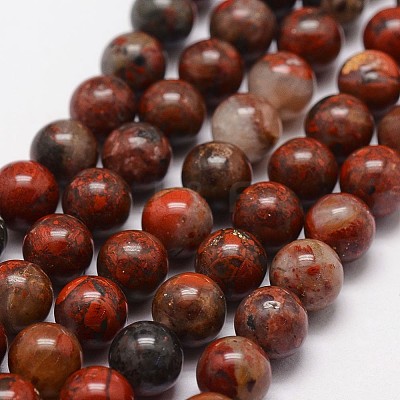 Natural Brecciated Jasper Beads Strands X-G-N0182-01-8mm-1