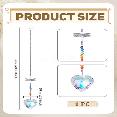 1Pc Crystals Chandelier Suncatchers Prisms Chakra Hanging Pendant HJEW-LP0002-58-1