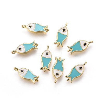 Brass Enamel Links KK-F783-15G-1