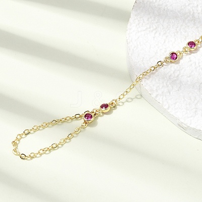 Brass Micro Pave Cubic Zirconia Mittens Bracelets BJEW-C156-01G-02-1