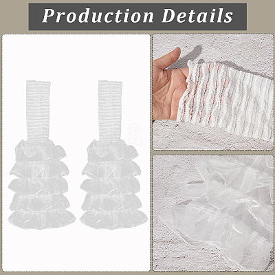 Polyester Ruffle Layered Patchwork Leg Sleeves AJEW-WH20042-75D-1