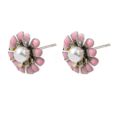 Brass Enamel Stud Earrings KK-CBA8324-27P-1