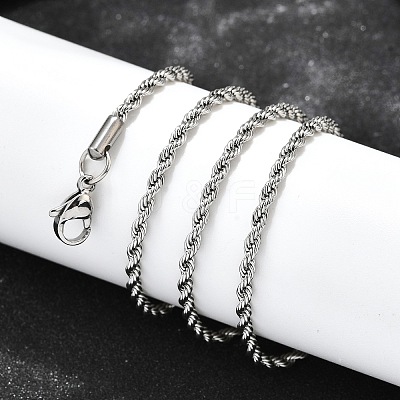 Tarnish Resistant 304 Stainless Steel Rope Chain Necklaces LS-STAS-S029-01-1