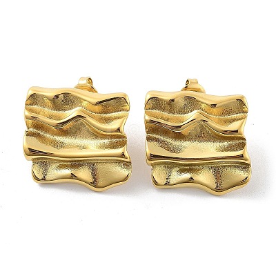 Ion Plating(IP) 304 Stainless Steel Stud Earrings EJEW-P258-21G-1