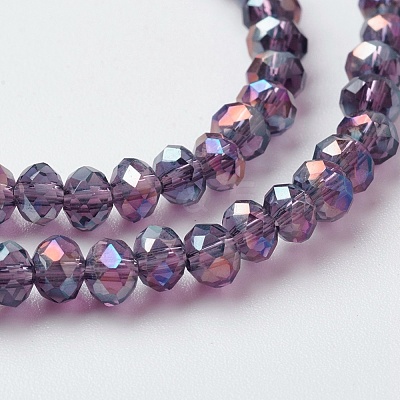 Electroplate Glass Beads Strands EGLA-F124-FR-B08-1