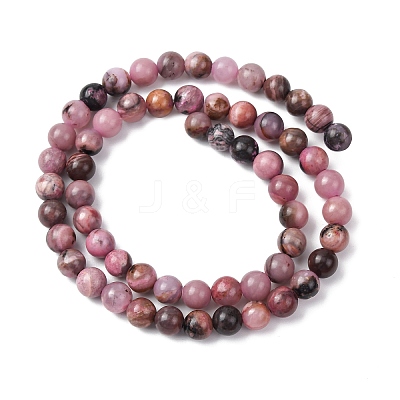 Natural Rhodonite Beads Strands G-G828-02-6mm-1