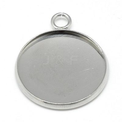 Tarnish Resistant 304 Stainless Steel Pendant Cabochon Settings STAS-T008-129-1