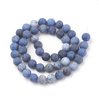 Natural Dumortierite Quartz Beads Strands G-T106-061-1