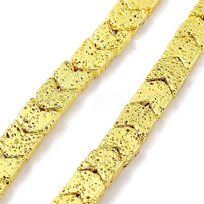 Electroplated Natural Lava Rock Beads Strands G-H303-A02-G02-1
