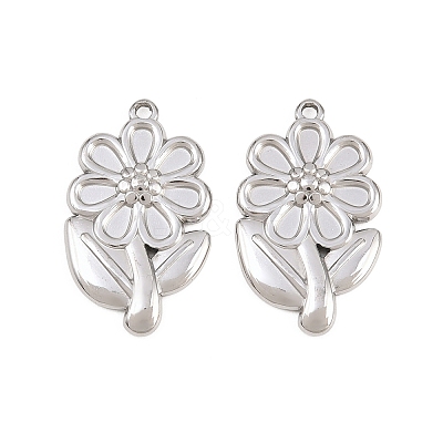 304 Stainless Steel Pendant Setting for Enamel STAS-L317-18P-1