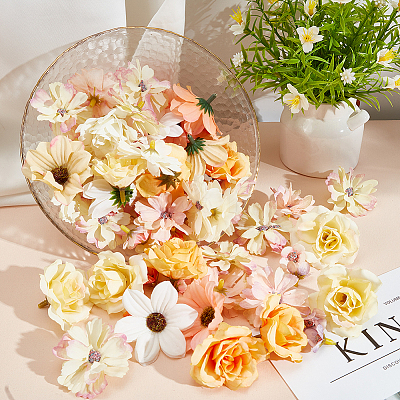 234Pcs 12 Styles Cloth Imitation Daisy Blossom AJEW-WR0002-18-1