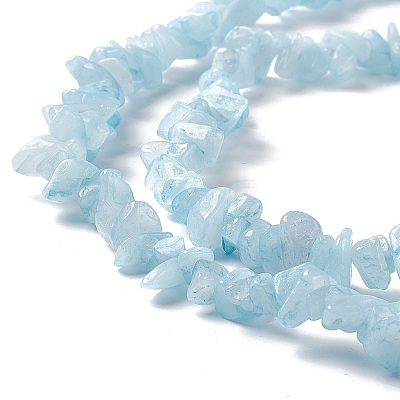 Natural White Jade Chip Beads Strands G-G905-02-1