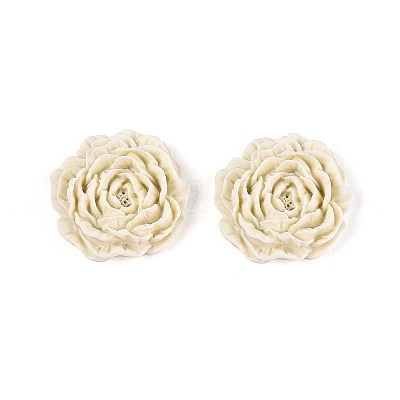 Flower Opaque Resin Cabochons CRES-T025-28C-03-1