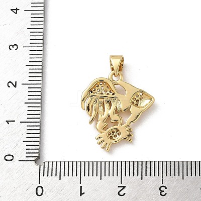 Brass Micro Pave Cubic Zirconia Pendants KK-D502-28B-G-1