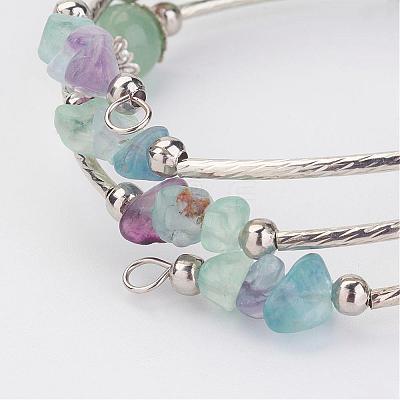 Three Loops Wrap Natural Mixed Stone Beads Bracelets BJEW-JB02922-03-1