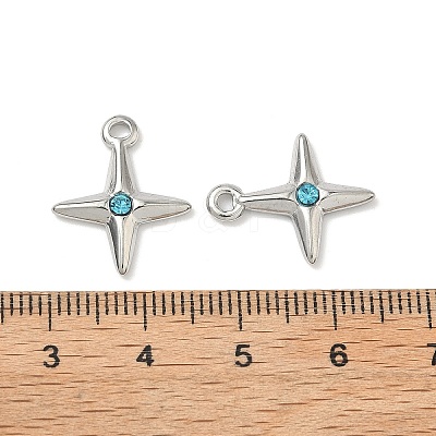 304 Stainless Steel Rhinestone Pendants STAS-L308-04A-P-1