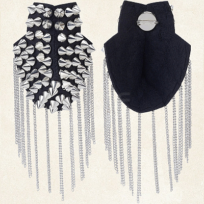 Vintage Iron Tassel Epaulette AJEW-CY0002-76P-1