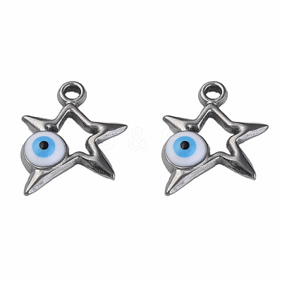 304 Stainless Steel Enamel Pendants STAS-N087-51-02P-1