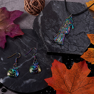 32Pcs 8 Style Rainbow CoLOR Alloy Pendants PALLOY-SW0001-02-1