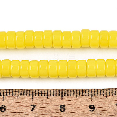 Opaque Solid Color Glass Beads Strands GLAA-N026-3x6mm-03-1