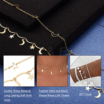 2 Styles Handmade Brass Cable Chains & Bar Link Chains CHC-KS0001-01-1