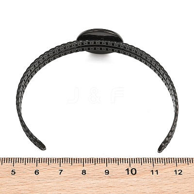 304 Stainless Steel Blank Cuff Bangle Bases with Flat Round Tray SA-CBA82C8-05C-EB-1