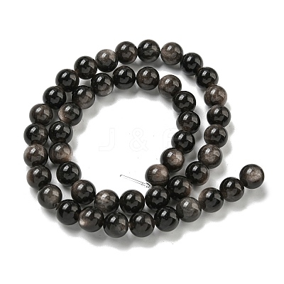 Natural Silver Obsidian Beads Strands G-S150-20A-8mm-1
