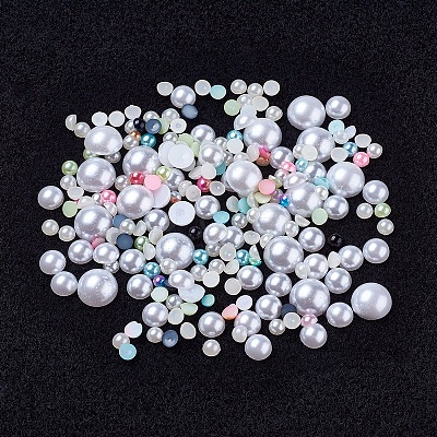 Acrylic Imitation Pearl Cabochons X-OACR-XCP0001-02-1