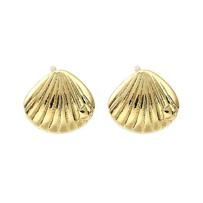 Brass Stud Earrings LS-EJEW-H157-01G-03-1