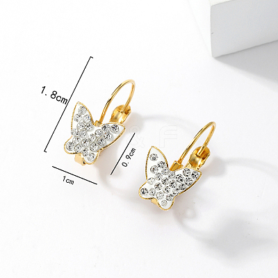 Elegant Butterfly 201 Stainless Steel Hoop Earrings GI3123-1