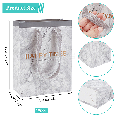 10Pcs Marble Pattern Paper Gift Bags ABAG-NB0001-48-1