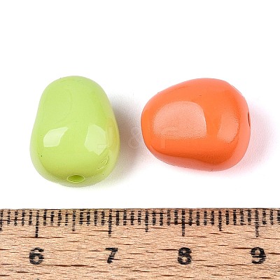 Spray Printed Opaque Acrylic Beads OACR-N156-02-1