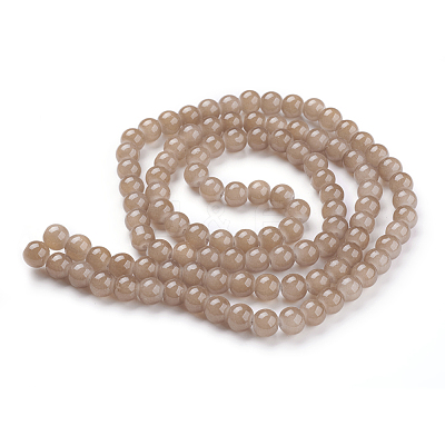 Imitation Jade Glass Beads Strands X-DGLA-S076-8mm-28-1