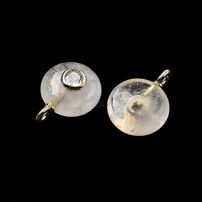 Natural Quartz Crystal Round Pendants G-H318-01G-A-06-1