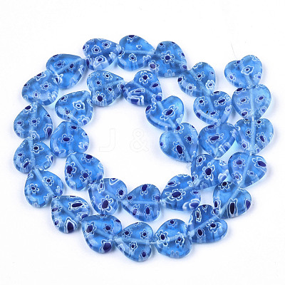 Handmade Millefiori Lampwork Beads Strands LAMP-N023-001E-1