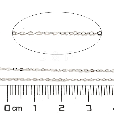 Anti-Tarnish Rhodium Plated 925 Sterling Silver Flat Cable Chains STER-F052-04P-02-1