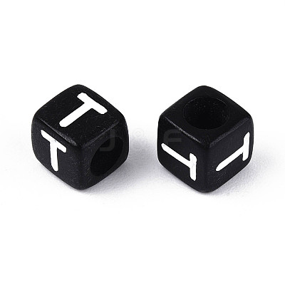 Initial Acrylic Horizontal Hole Beads OACR-ZX006-35T-1