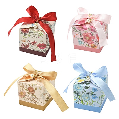 20Pcs Floral Printed Cardboard Gift Boxes CON-YW0001-93A-1