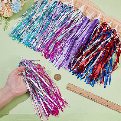 5 Pairs 5 Styles Kids Plastic Tassel Ribbon FIND-AR0006-71-1