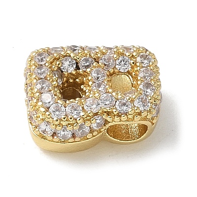 Brass Micro Pave Cubic Zirconia Beads KK-P290-61G-B-1