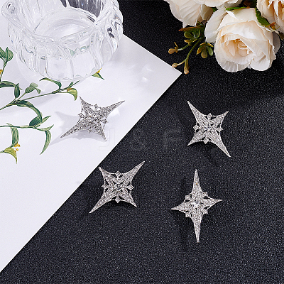 4Pcs Alloy Rhinestone Lapel Pins for Backpack Clothes JEWB-HY0001-64B-1