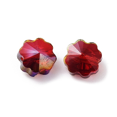 Transparent Electroplate Glass Beads GLAA-D016-15C-1