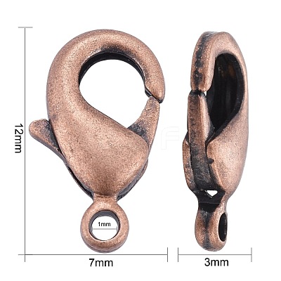 Brass Lobster Claw Clasps X-KK-902-R-NF-1