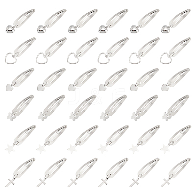 36Pcs 6 Style Iron Snap Hair Clips PHAR-CP0001-08-1