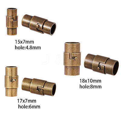 Brass Locking Tube Magnetic Clasps KK-SC0001-11-1