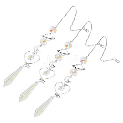 3Pcs Alloy Planet Moon Hanging Ornaments HJEW-TA00367-1
