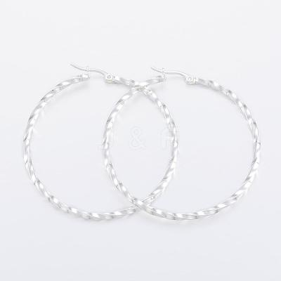 304 Stainless Steel Big Hoop Earrings EJEW-H327-03F-1