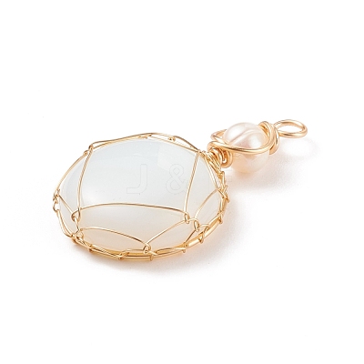 Opalite Pendants PALLOY-JF01556-06-1