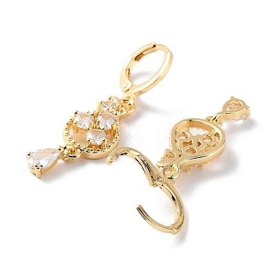 Rack Plating Golden Brass Dangle Leverback Earrings EJEW-A030-01C-G-1
