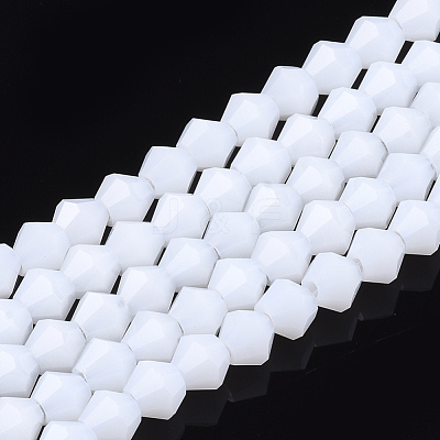 Opaque Solid Color Glass Beads Strands GLAA-Q080-4mm-B05-1